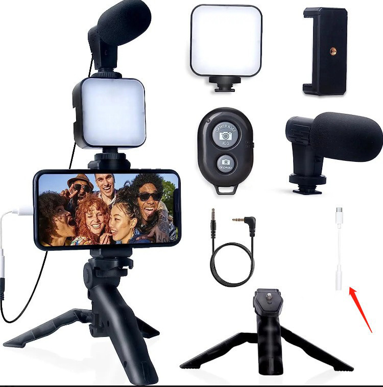 Multifunctional Desktop Beauty Leg Light with Microphone