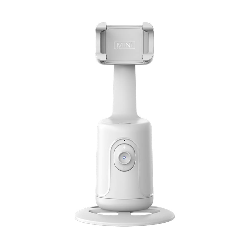 Sunydog Auto Face Tracking Tripod 360° Rotation Auto Tracking Phone Holder No App Required with Adjustable Lens Stable Base Phone Holder for Vlogs Live Streaming & Video Chats (White)
