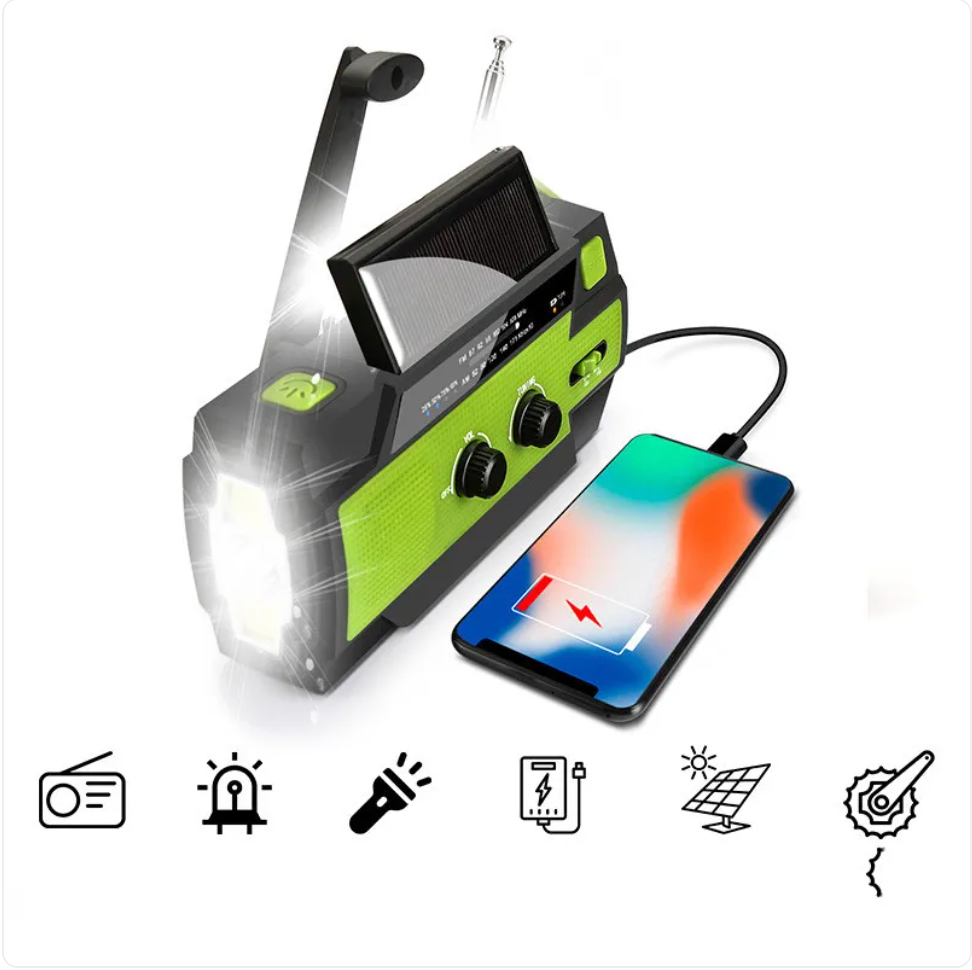 Solar Hand-Crank Emergency Radio